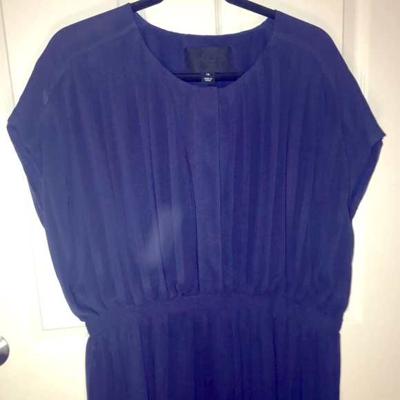 J Crew Pleated Dress 16 in navy - Picture 13 of 14